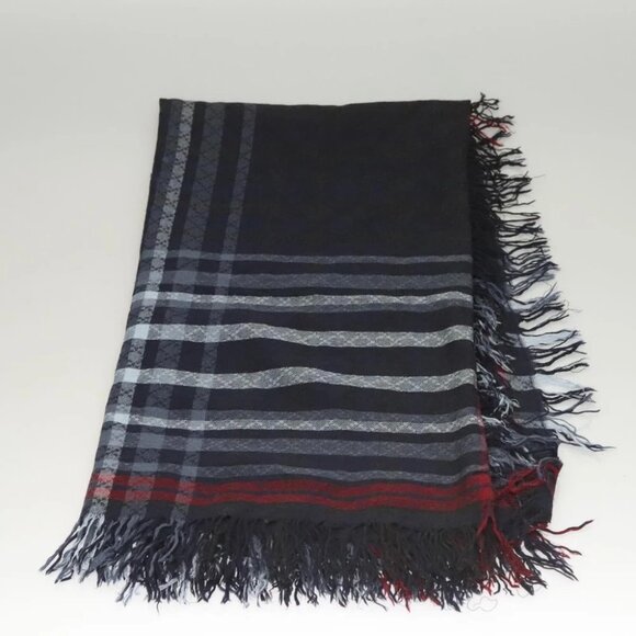 GUCCI Stole Wool Navy Auth SW820 - Picture 4 of 12